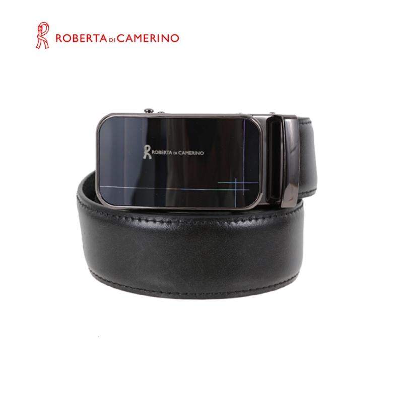 【Roberta di Camerino】頭層牛皮 - 幾何鋅扣 - 自動扣皮帶 - 6(050R-C05-01 6)✿30B001
